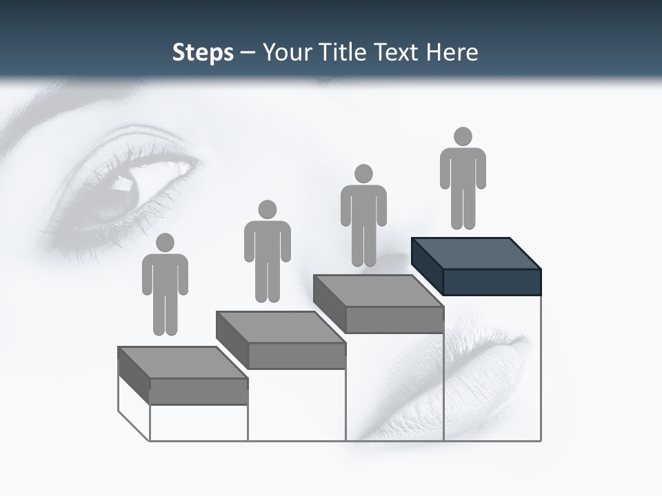 A Woman's Face Is Shown With A Blue Background PowerPoint Template
