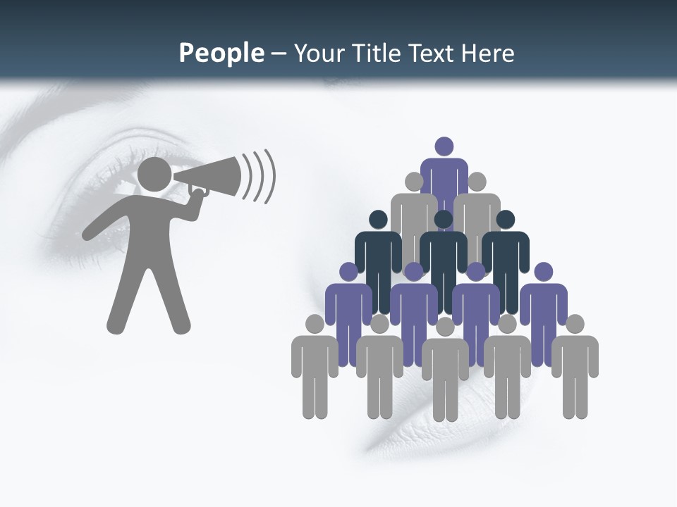 A Woman's Face Is Shown With A Blue Background PowerPoint Template