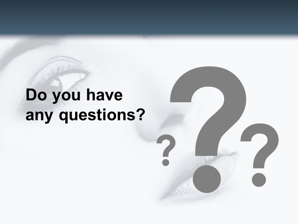 A Woman's Face Is Shown With A Blue Background PowerPoint Template