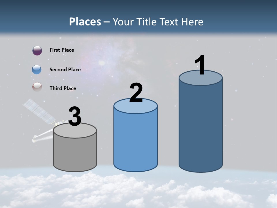 An Image Of A Space Station In The Sky PowerPoint Template