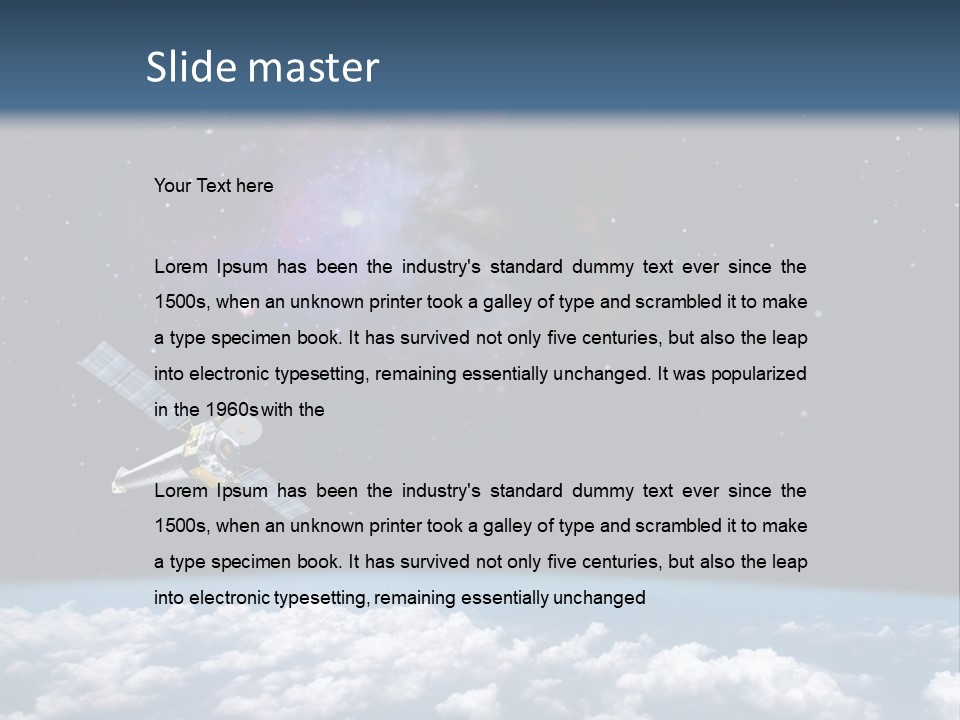 An Image Of A Space Station In The Sky PowerPoint Template