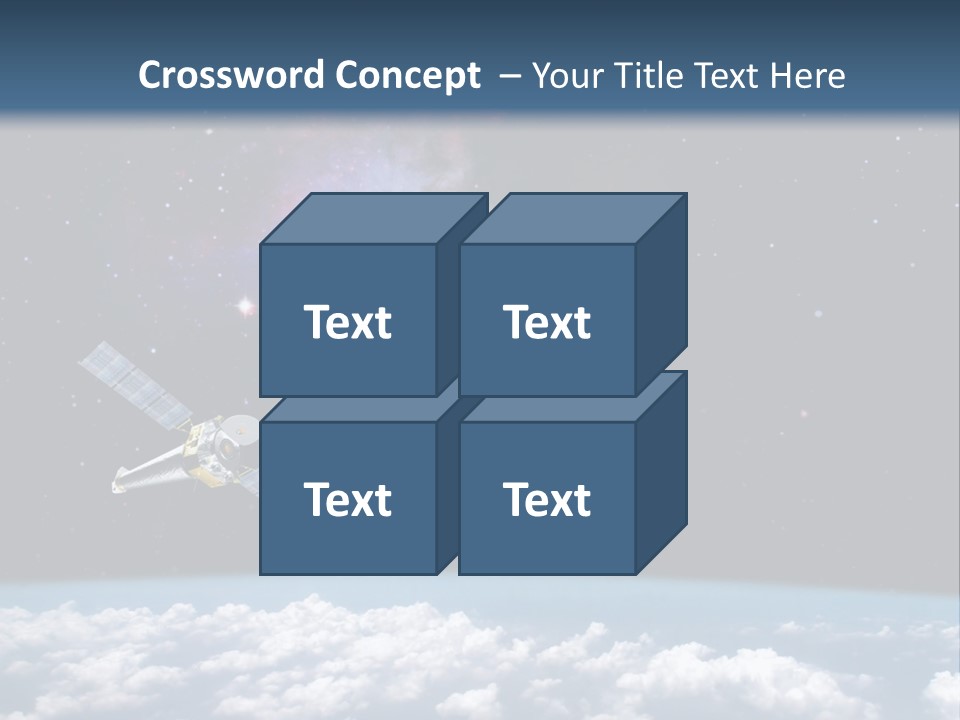 An Image Of A Space Station In The Sky PowerPoint Template