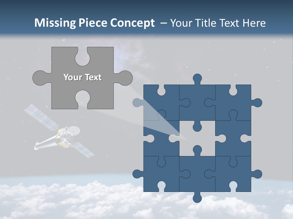 An Image Of A Space Station In The Sky PowerPoint Template