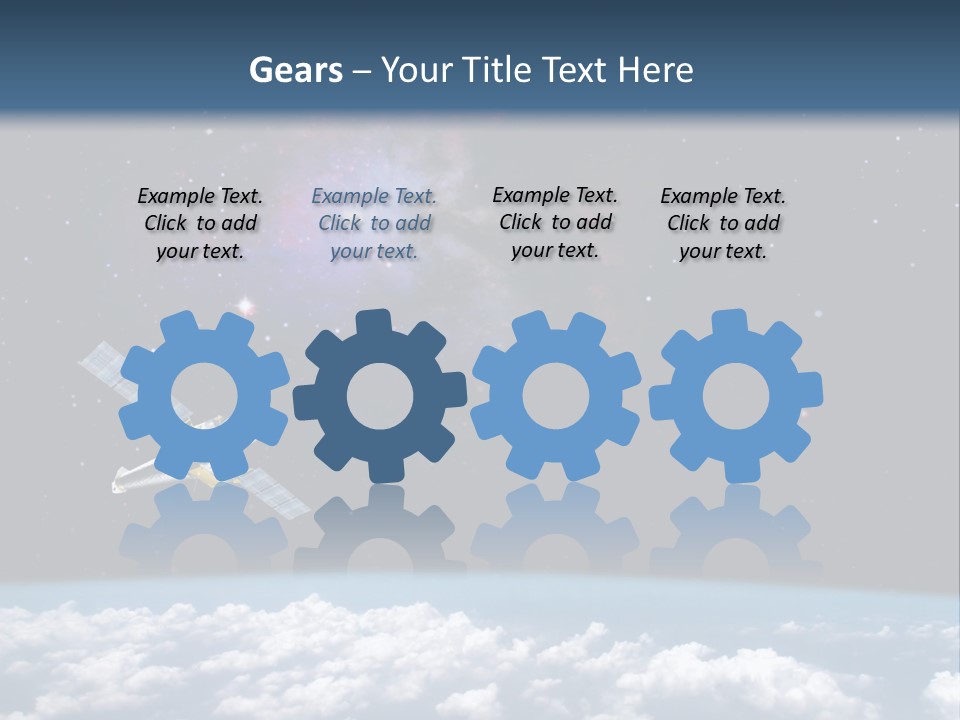 An Image Of A Space Station In The Sky PowerPoint Template