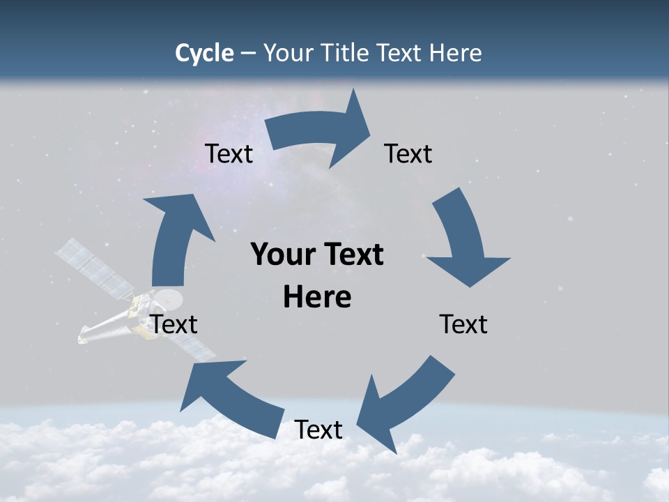 An Image Of A Space Station In The Sky PowerPoint Template