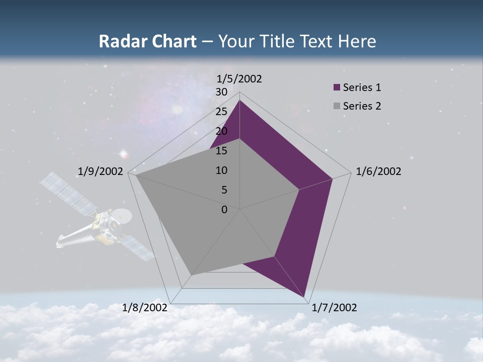 An Image Of A Space Station In The Sky PowerPoint Template
