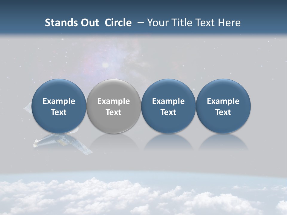An Image Of A Space Station In The Sky PowerPoint Template