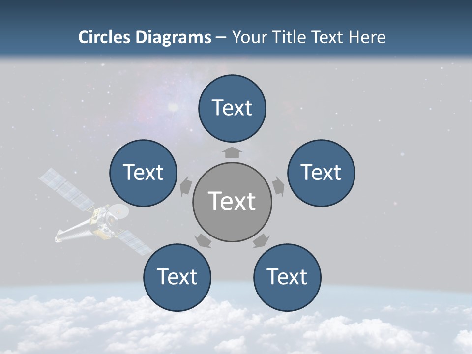 An Image Of A Space Station In The Sky PowerPoint Template
