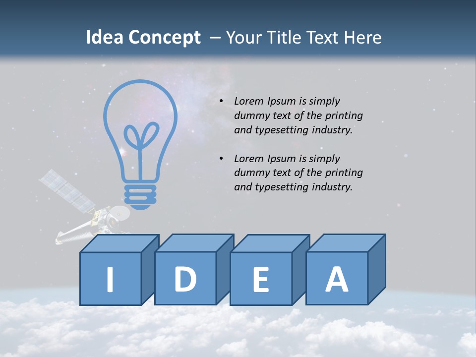 An Image Of A Space Station In The Sky PowerPoint Template
