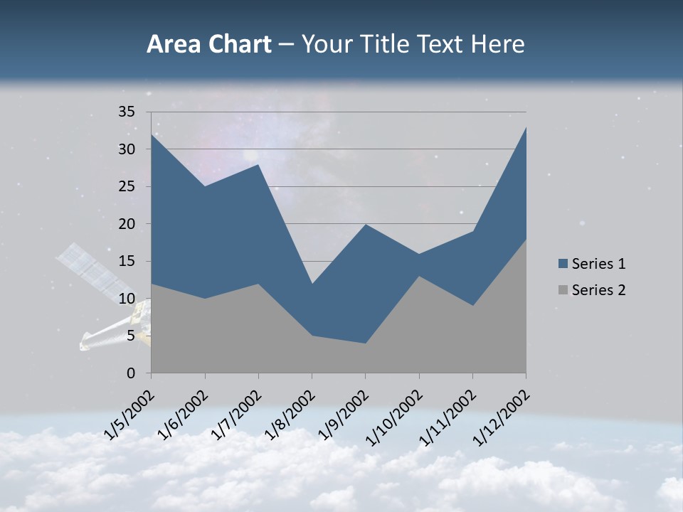 An Image Of A Space Station In The Sky PowerPoint Template