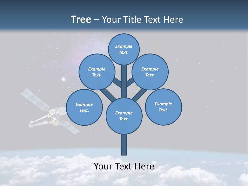 An Image Of A Space Station In The Sky PowerPoint Template