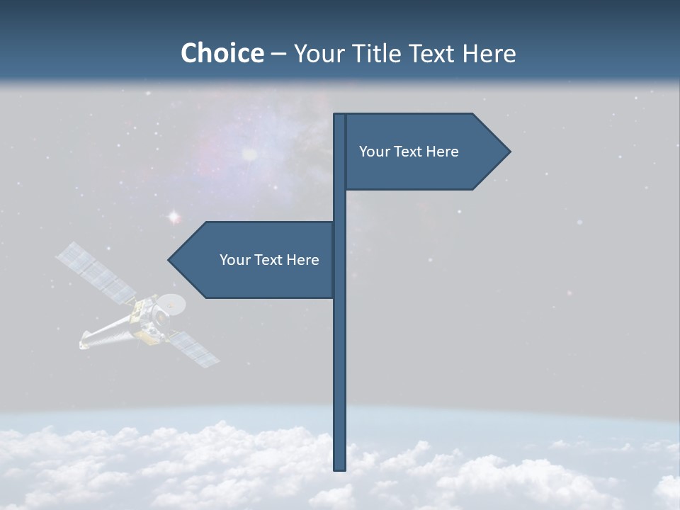An Image Of A Space Station In The Sky PowerPoint Template