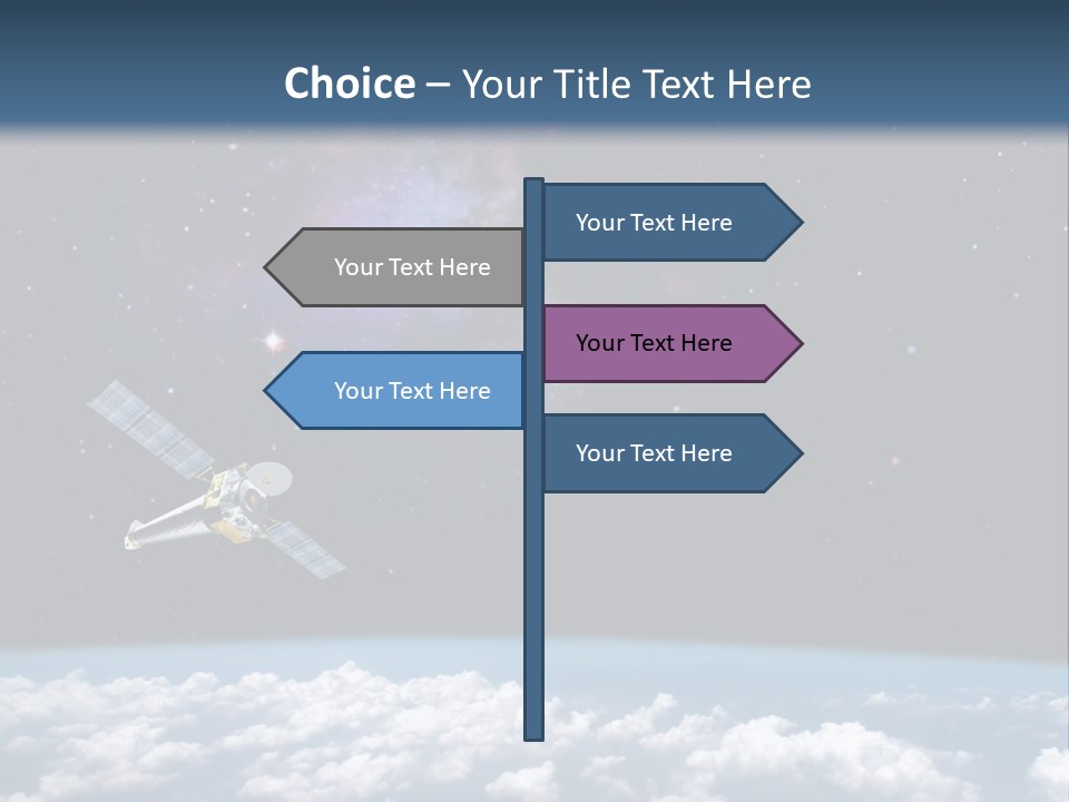 An Image Of A Space Station In The Sky PowerPoint Template
