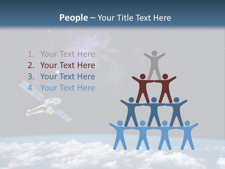 An Image Of A Space Station In The Sky PowerPoint Template