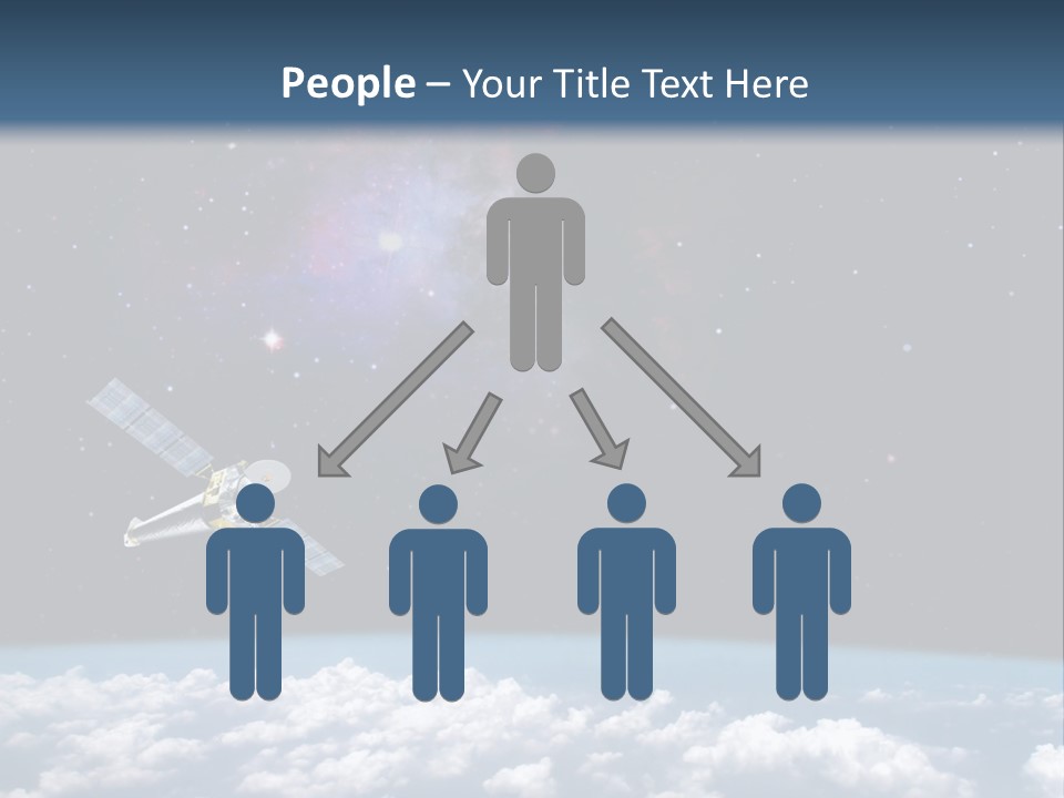 An Image Of A Space Station In The Sky PowerPoint Template