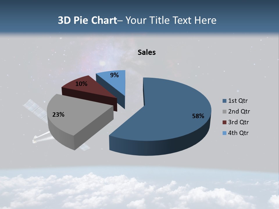 An Image Of A Space Station In The Sky PowerPoint Template