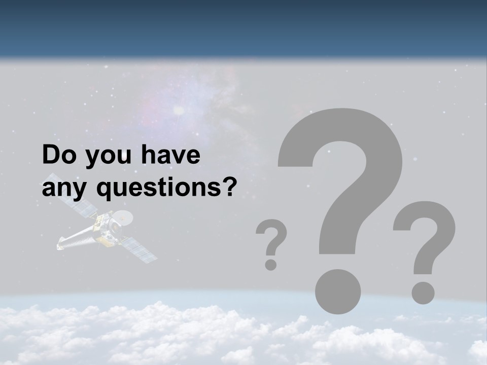 An Image Of A Space Station In The Sky PowerPoint Template