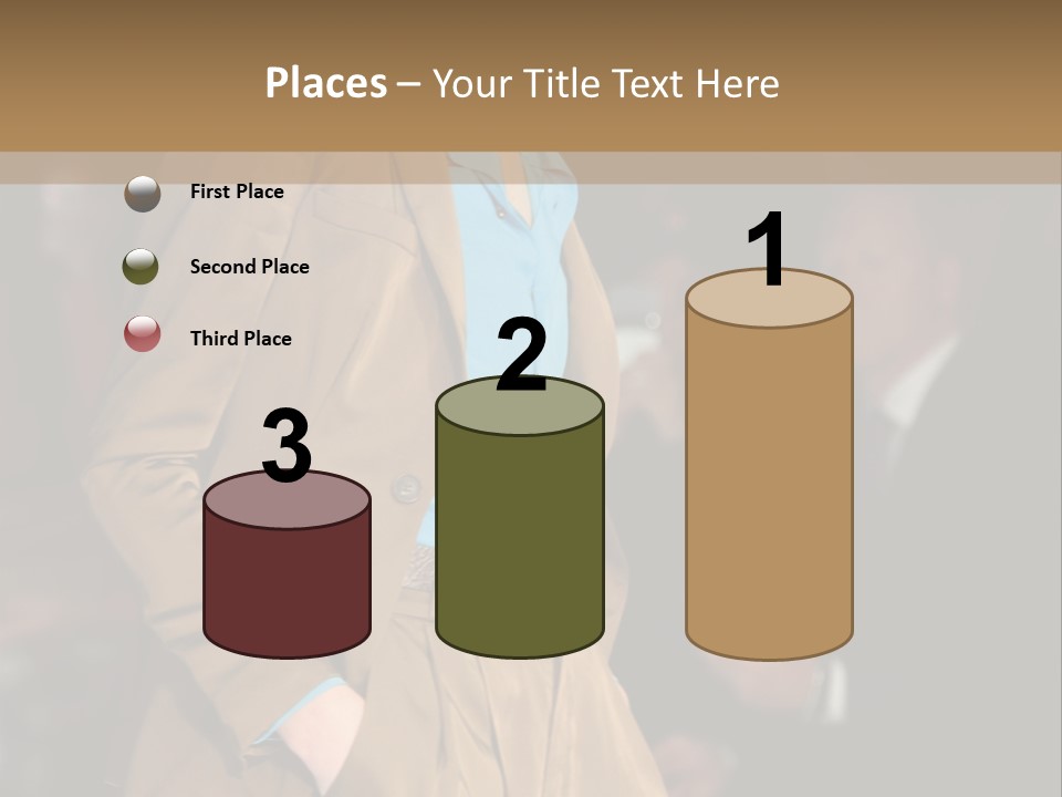 A Woman Walking Down A Runway In A Suit PowerPoint Template