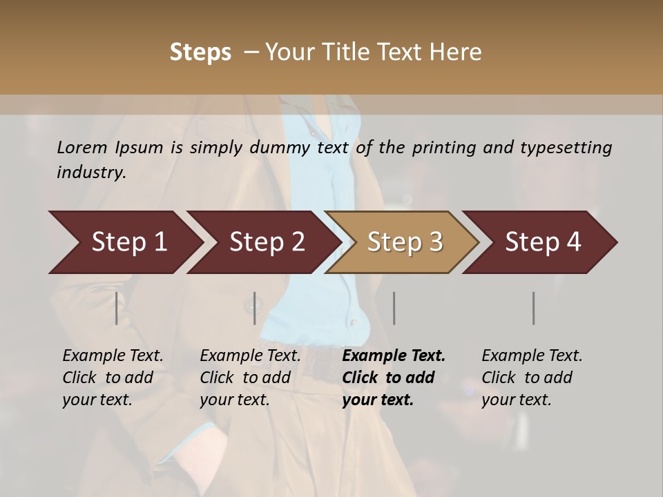 A Woman Walking Down A Runway In A Suit PowerPoint Template
