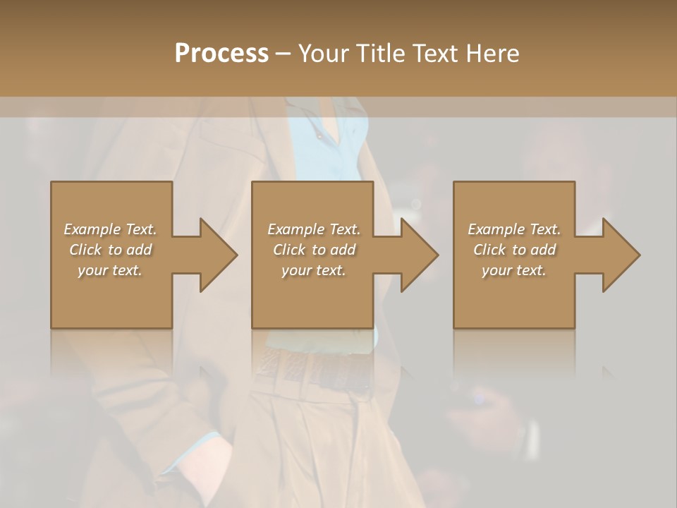 A Woman Walking Down A Runway In A Suit PowerPoint Template