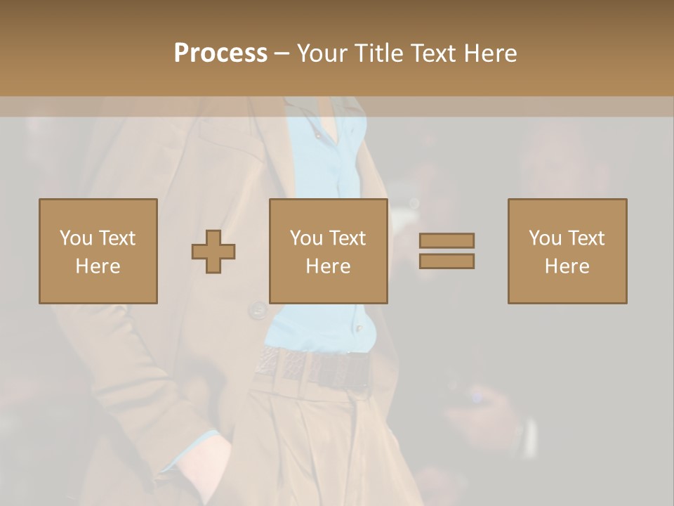 A Woman Walking Down A Runway In A Suit PowerPoint Template
