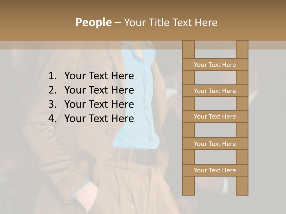 A Woman Walking Down A Runway In A Suit PowerPoint Template