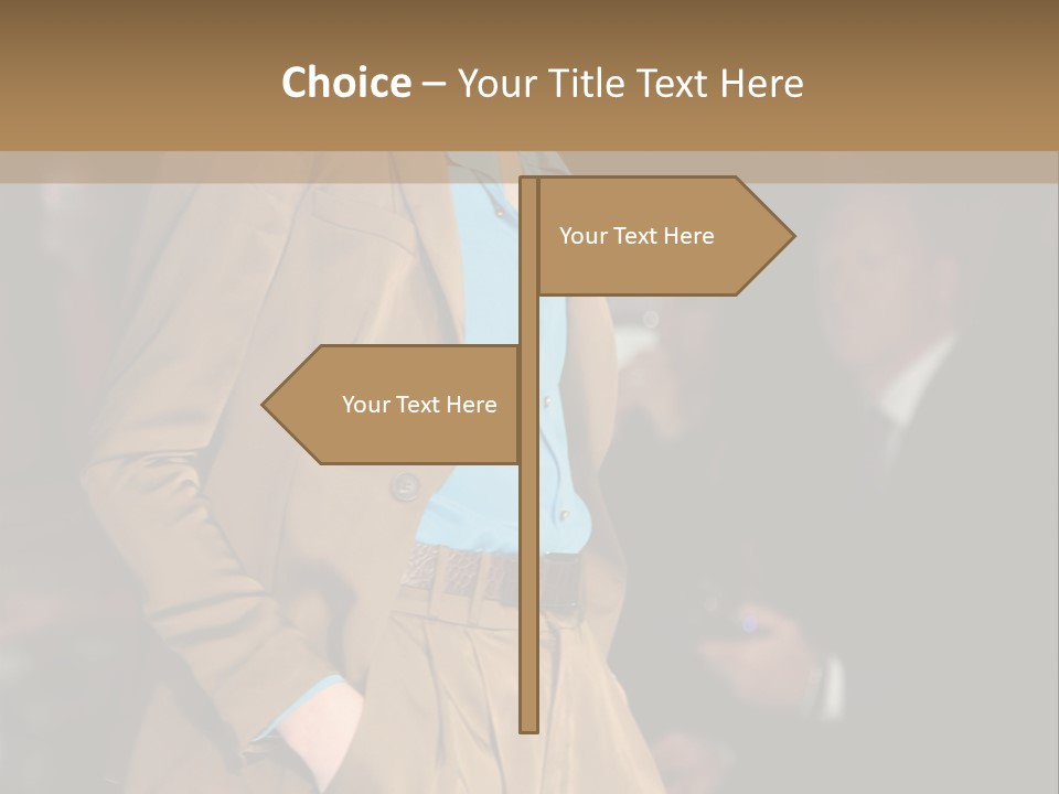 A Woman Walking Down A Runway In A Suit PowerPoint Template