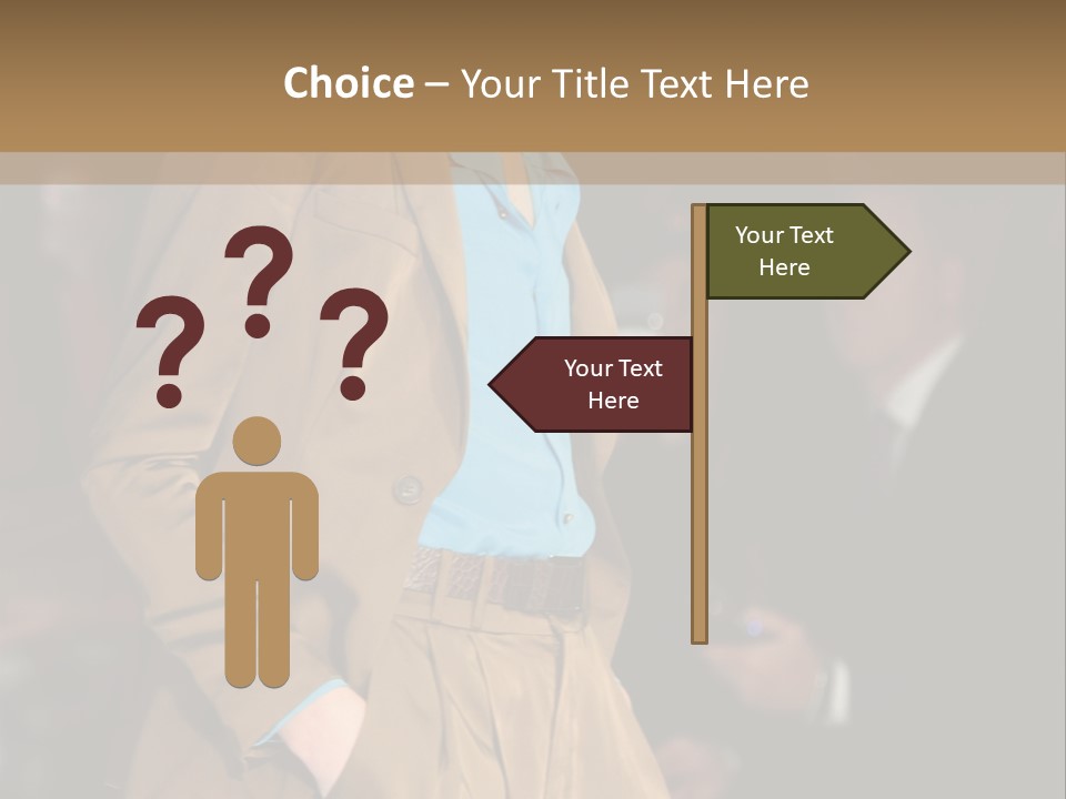A Woman Walking Down A Runway In A Suit PowerPoint Template