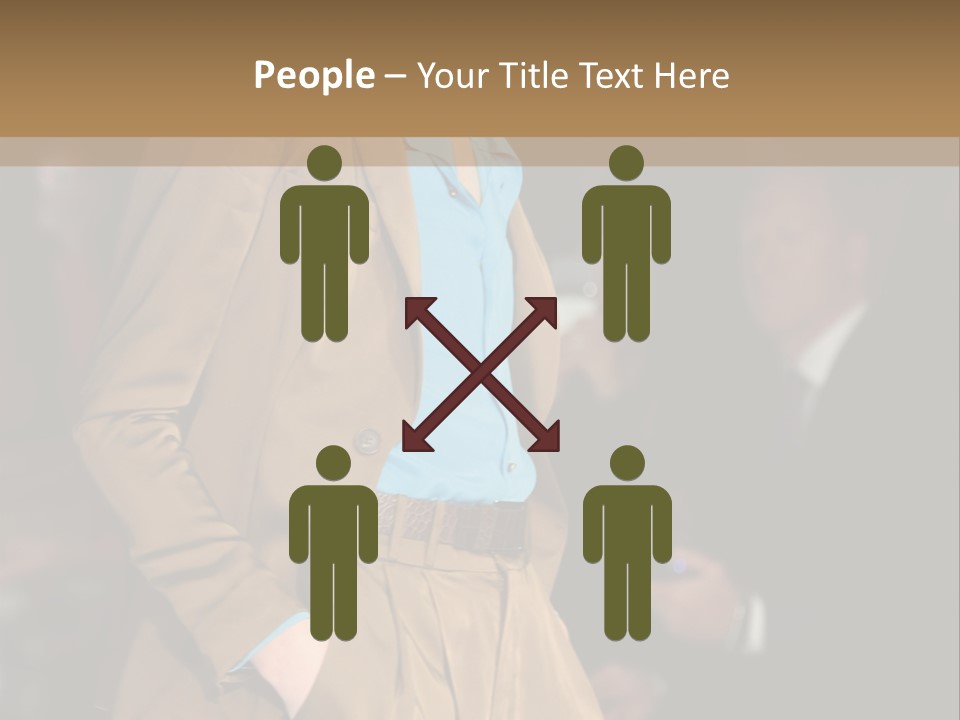 A Woman Walking Down A Runway In A Suit PowerPoint Template