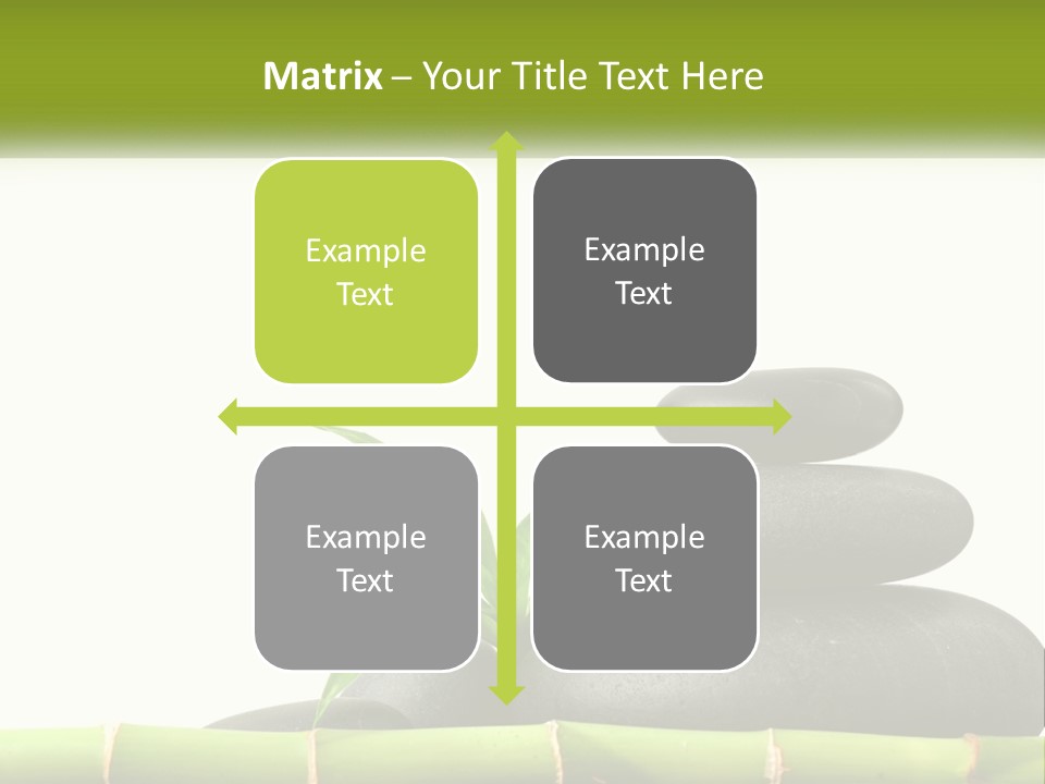 A Bamboo Mat With Rocks And A Bamboo Plant PowerPoint Template