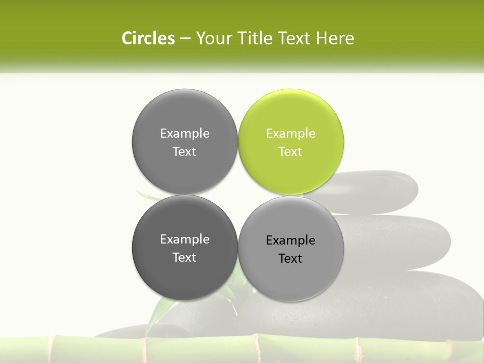 A Bamboo Mat With Rocks And A Bamboo Plant PowerPoint Template