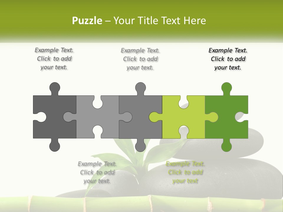 A Bamboo Mat With Rocks And A Bamboo Plant PowerPoint Template