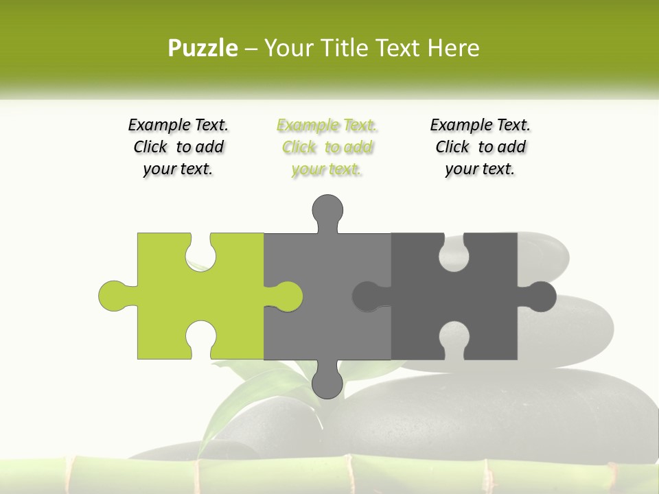 A Bamboo Mat With Rocks And A Bamboo Plant PowerPoint Template
