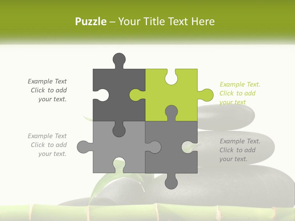 A Bamboo Mat With Rocks And A Bamboo Plant PowerPoint Template
