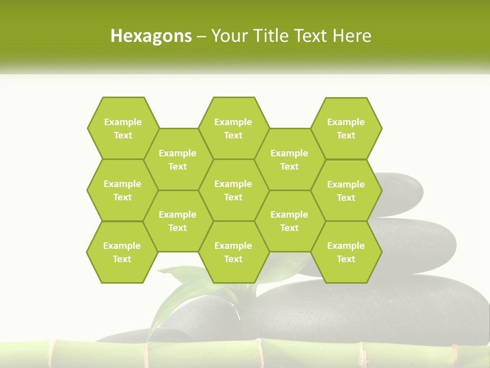 A Bamboo Mat With Rocks And A Bamboo Plant PowerPoint Template