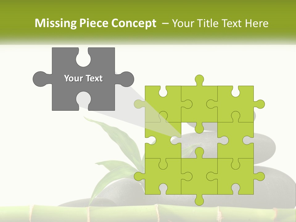 A Bamboo Mat With Rocks And A Bamboo Plant PowerPoint Template