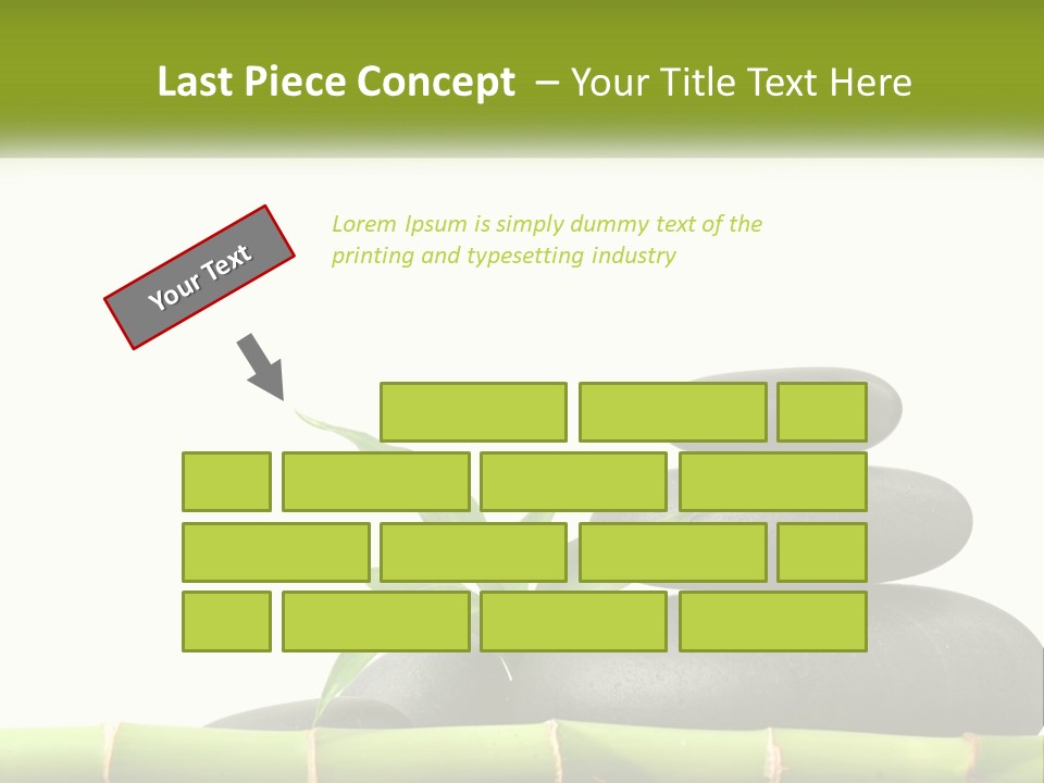 A Bamboo Mat With Rocks And A Bamboo Plant PowerPoint Template
