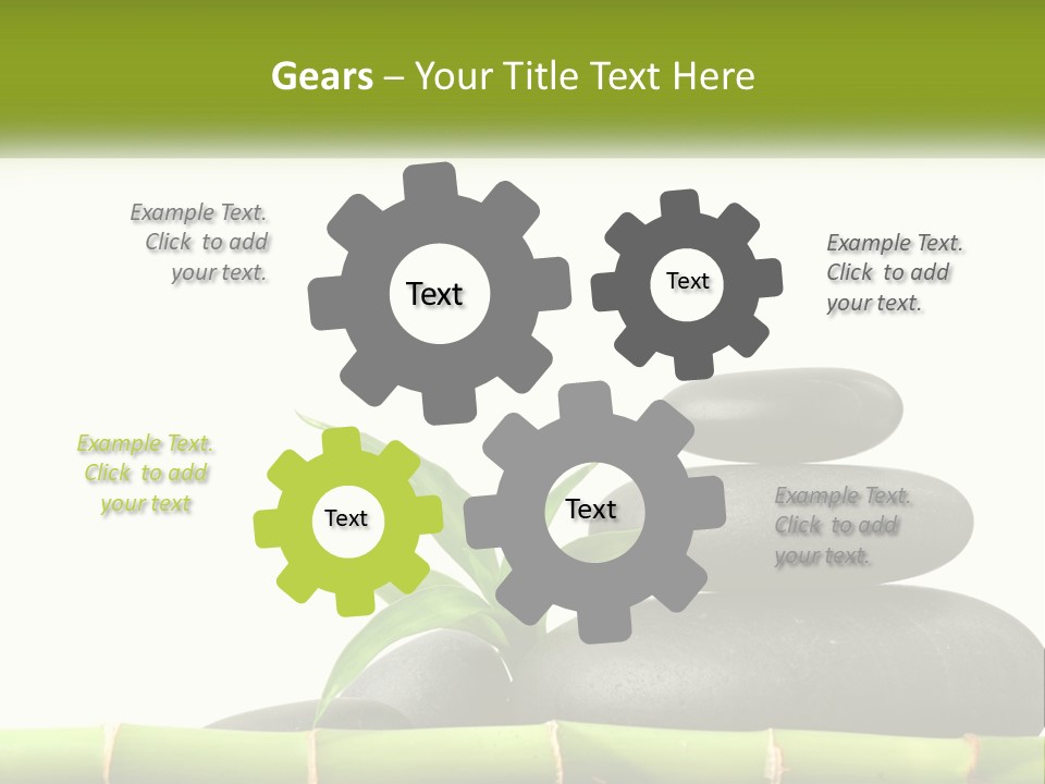 A Bamboo Mat With Rocks And A Bamboo Plant PowerPoint Template