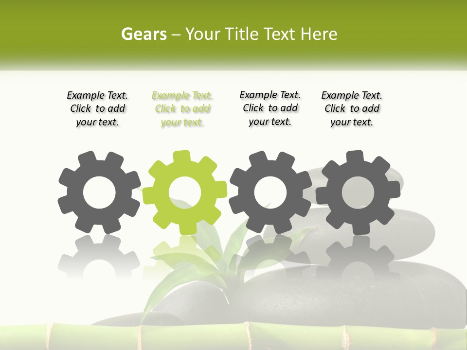 A Bamboo Mat With Rocks And A Bamboo Plant PowerPoint Template