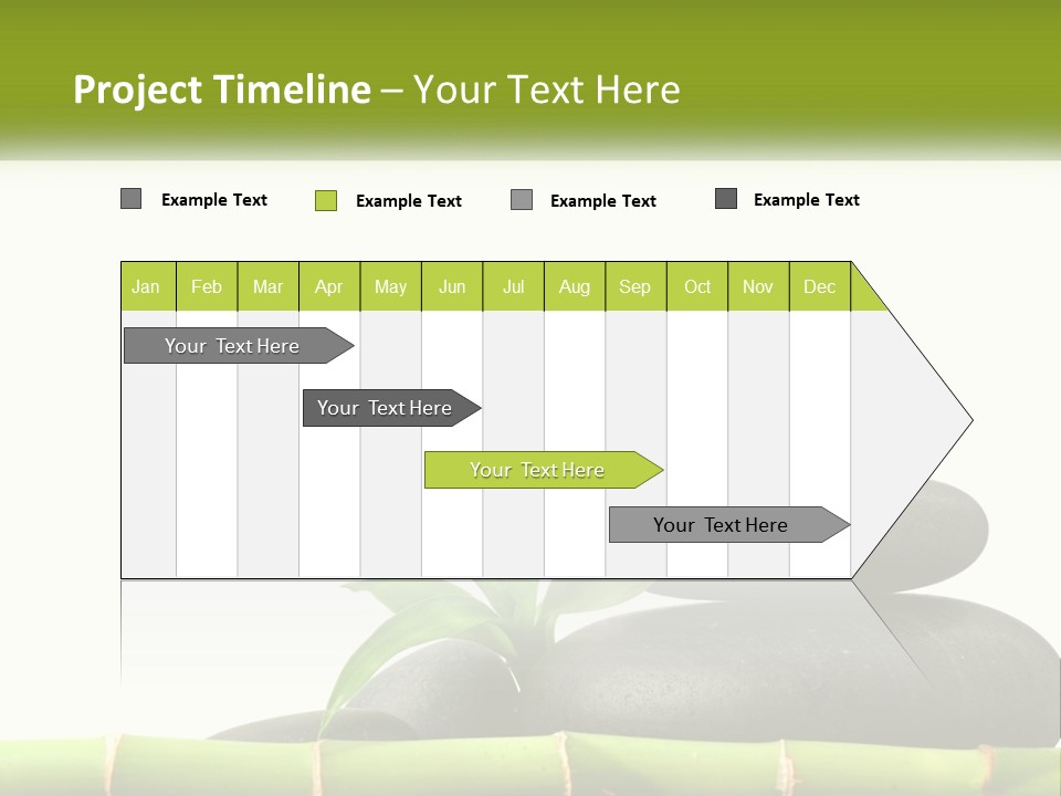 A Bamboo Mat With Rocks And A Bamboo Plant PowerPoint Template