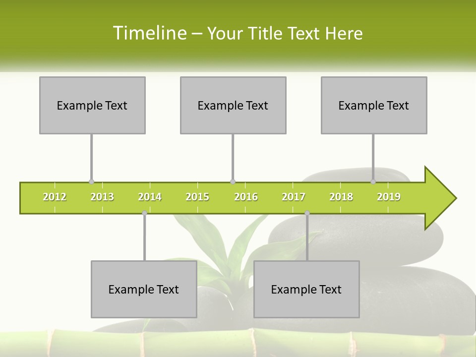 A Bamboo Mat With Rocks And A Bamboo Plant PowerPoint Template