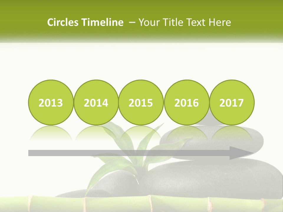 A Bamboo Mat With Rocks And A Bamboo Plant PowerPoint Template