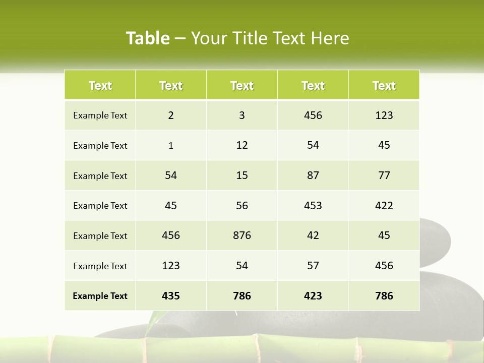A Bamboo Mat With Rocks And A Bamboo Plant PowerPoint Template