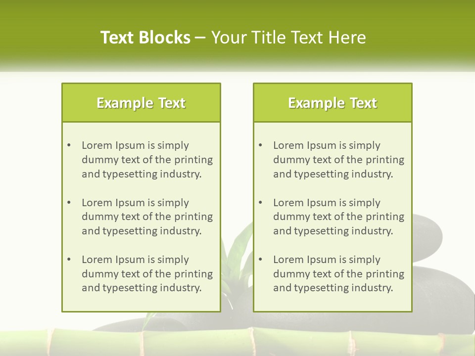 A Bamboo Mat With Rocks And A Bamboo Plant PowerPoint Template