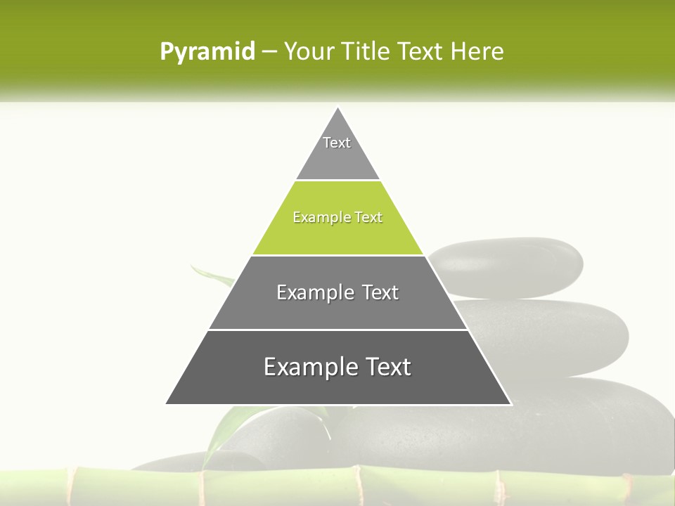 A Bamboo Mat With Rocks And A Bamboo Plant PowerPoint Template