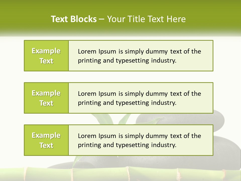 A Bamboo Mat With Rocks And A Bamboo Plant PowerPoint Template