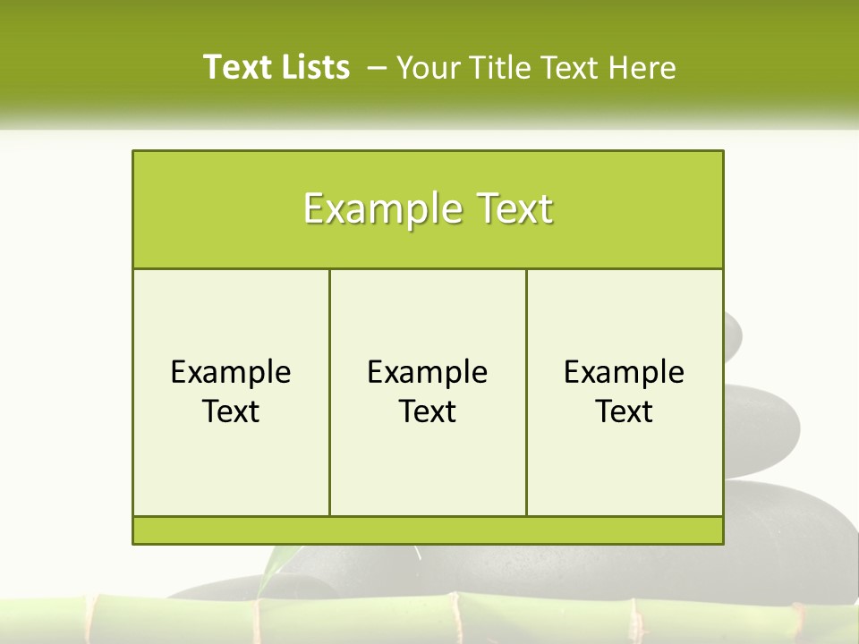 A Bamboo Mat With Rocks And A Bamboo Plant PowerPoint Template