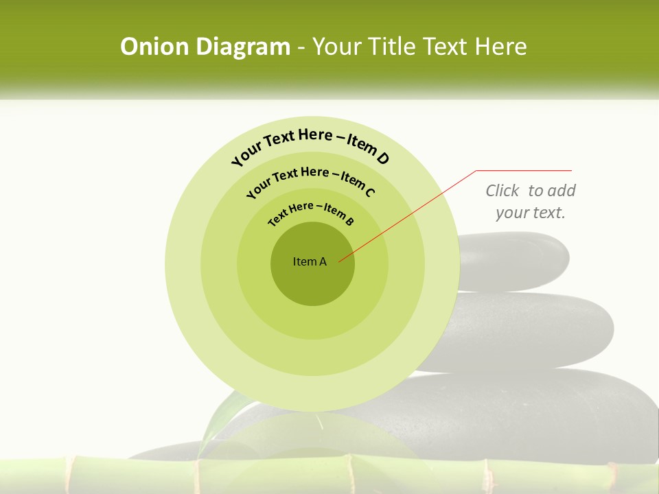 A Bamboo Mat With Rocks And A Bamboo Plant PowerPoint Template