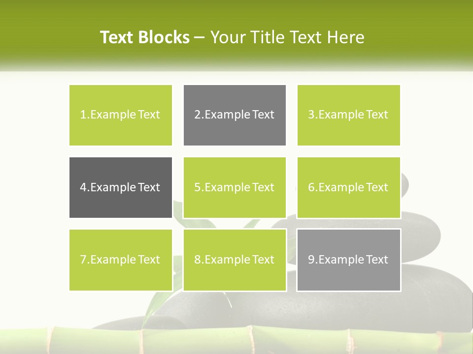 A Bamboo Mat With Rocks And A Bamboo Plant PowerPoint Template