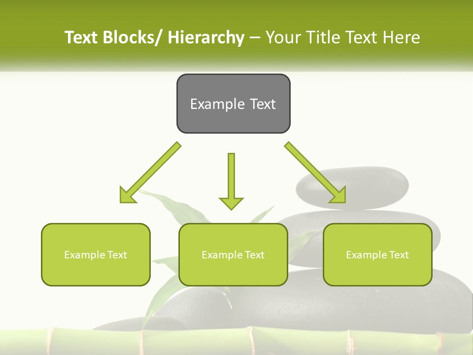 A Bamboo Mat With Rocks And A Bamboo Plant PowerPoint Template